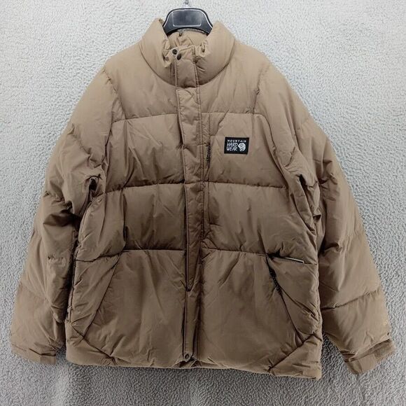 Mountain Hardwear Jacket Mens XL Beige Nevadan 650 Fill Down Nylon Ripstop Shell
